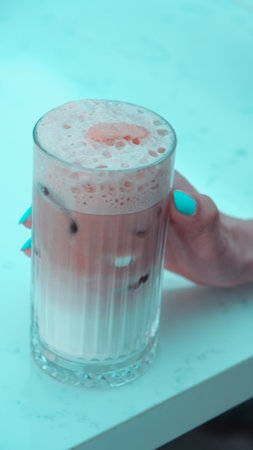 A cozy corner with a steaming cup of coffeeの写真素材