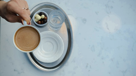 A strong cup of coffee for an energy boostの写真素材