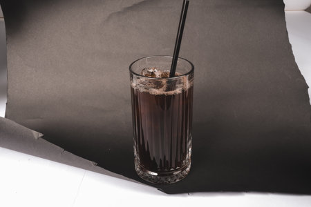 Freshly brewed coffee served in a stylish cupの写真素材