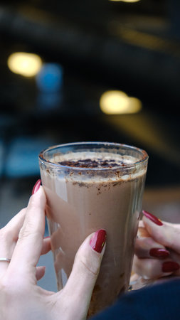 Classic coffee served in a simple mugの写真素材