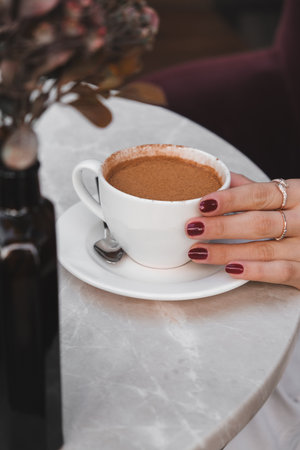 A perfect cup of coffee to start your dayの写真素材