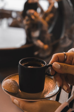 A perfect cup of coffee to start your dayの写真素材
