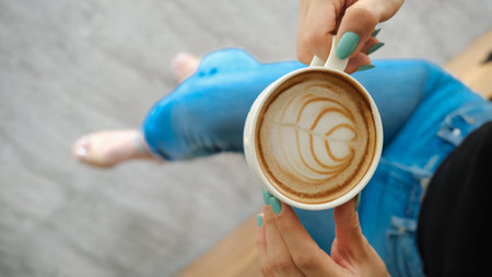 A delicious cup of coffee waiting for youの写真素材