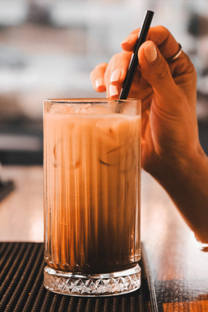 Relaxing coffee break with a hot drinkの写真素材