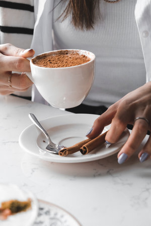 A cup of coffee that's here to make your day brighterの写真素材