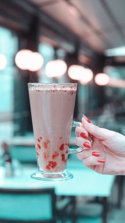 Classic coffee served in a simple mugの写真素材
