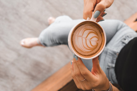 A strong cup of coffee for an energy boostの写真素材