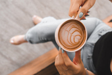 A delightful cup of coffee for any time of the dayの写真素材