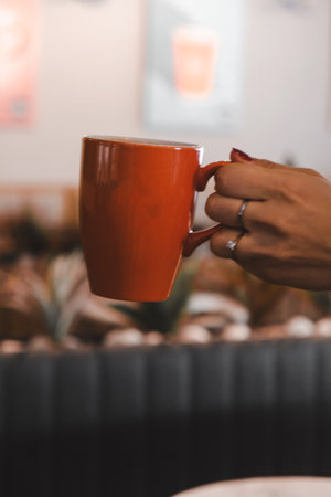 A perfect cup of coffee to start your dayの写真素材