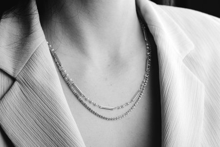 Beautiful golden jewelry with precious stones and diamondsの写真素材