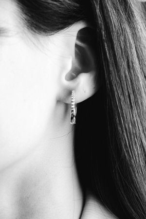 Alluring Gold and Diamond Earringsの写真素材