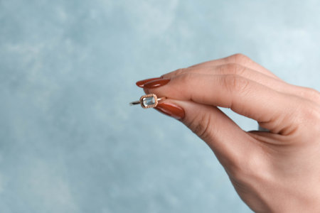 Glamorous Gold and Diamond Wedding Ringsの写真素材