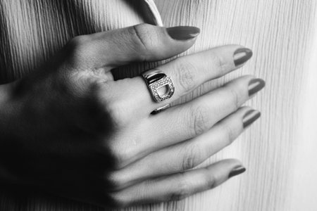 Beautiful golden jewelery with precious stones and diamondsの写真素材