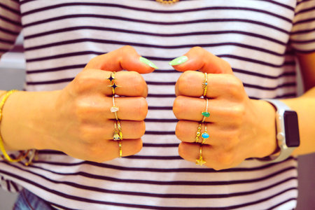 Elegant Gold and Diamond Pendant Necklacesの写真素材