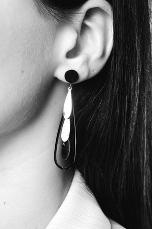 Beautiful Earrings with Gold Setting