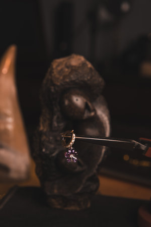 Alluring Gold and Diamond Wedding Bandsの写真素材