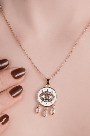 Glamorous Gold and Diamond Necklaceの写真素材