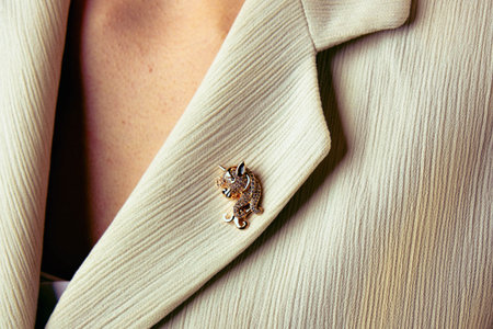 Beautiful golden jewelery with precious stones and diamondsの写真素材