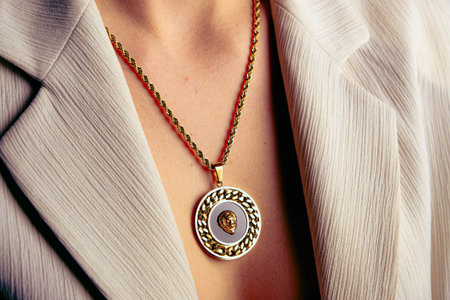 Sophisticated Gold and Diamond Jewelry for Womenの写真素材