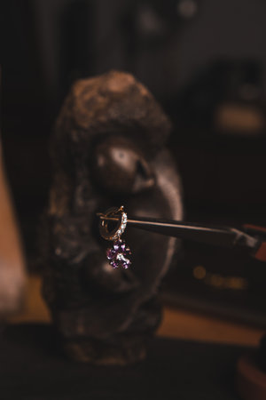 Stylish jewellery, diamonds and precious stones.の写真素材