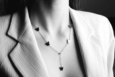 Beautiful Earrings with Gold Settingの写真素材