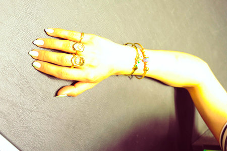 Luxurious Jewelry Pieces: Gold Togetherの写真素材