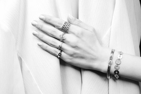 Classic Gold Jewelry with Brilliant Diamondsの写真素材