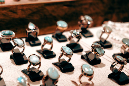 Sparkling Diamond Necklaces and Gold Pendantsの写真素材