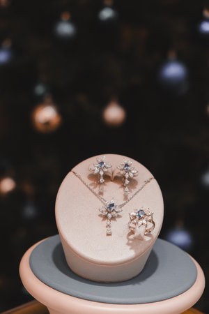 Classic Gold Jewelry with Brilliant Diamondsの写真素材