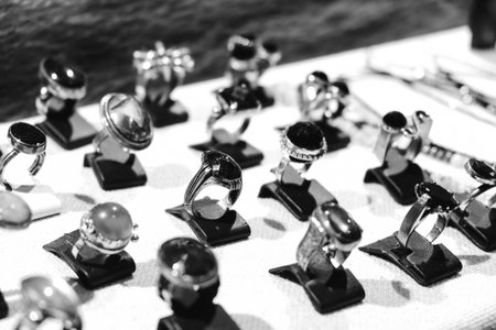 Luxurious Diamond Jewelry in Elegant Gold Settingsの写真素材