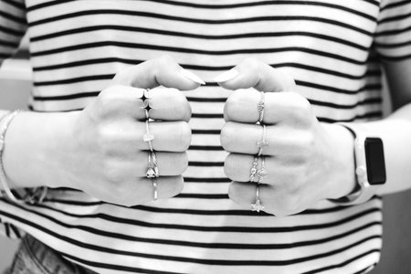 Beautiful golden jewelery with precious stones and diamondsの写真素材