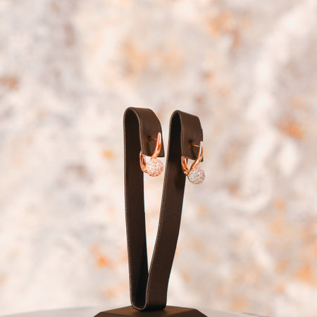 Glamorous Gold Jewelry with Sparkling Diamondsの写真素材