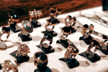 Glamorous Gold Jewelry with Sparkling Diamondsの写真素材