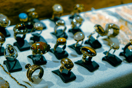 Alluring Gold and Diamond Wedding Bandsの写真素材