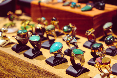 Elegant jewelry, Jewels set with gemstones.の写真素材