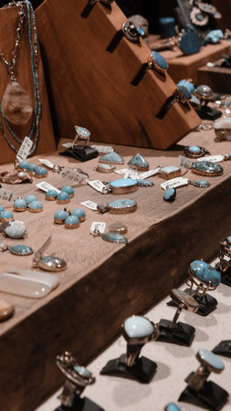 Beautiful golden jewelery with precious stones and diamondsの写真素材