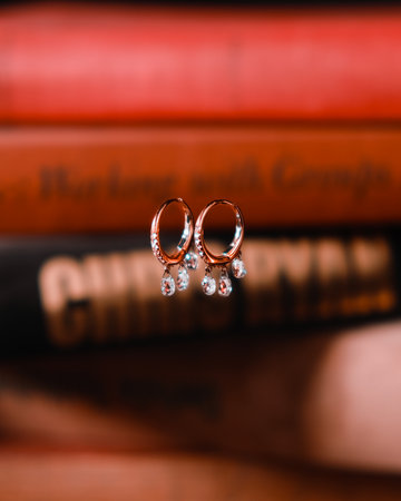 Glamorous Gold and Diamond Wedding Ringsの写真素材