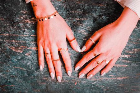 Precious Gold and Diamond Jewelry for Herの写真素材