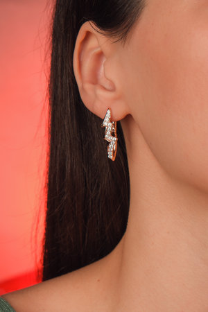 Luxurious Diamond Jewelry in Elegant Gold Settingsの写真素材