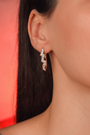 Precious Gold and Diamond Jewelry for Herの写真素材