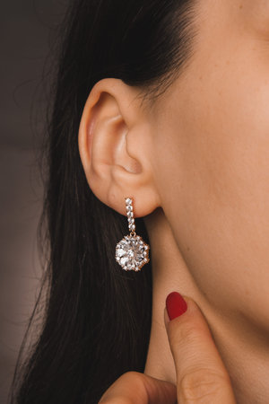 Radiant Gemstone Jewelry with Gold and Diamondsの写真素材