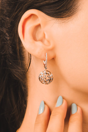Beautiful Diamond Earrings with Gold Setting