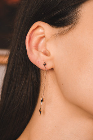 Beautiful Diamond Earrings with Gold Setting