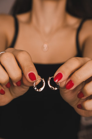 Luxurious Gold and Diamond Jewelry for Anniversary Giftsの写真素材