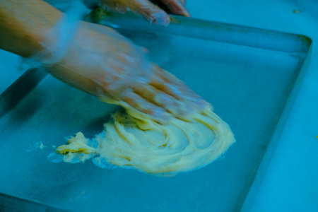 Baklava with Honey Drizzle and Crushed Nutsの写真素材