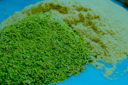 Baklava with Honey Drizzle and Crushed Nutsの写真素材