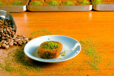 Close-Up of Freshly Baked Baklava Pieces