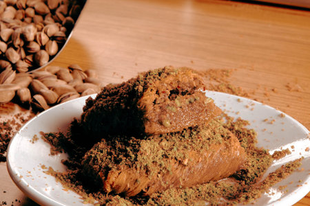 Close-Up of Freshly Baked Baklava Pieces