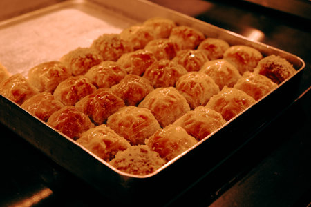 Delicious Dessert Pistachio Baklavaの写真素材