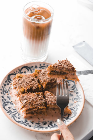 Close-Up of Freshly Baked Baklava Piecesの写真素材